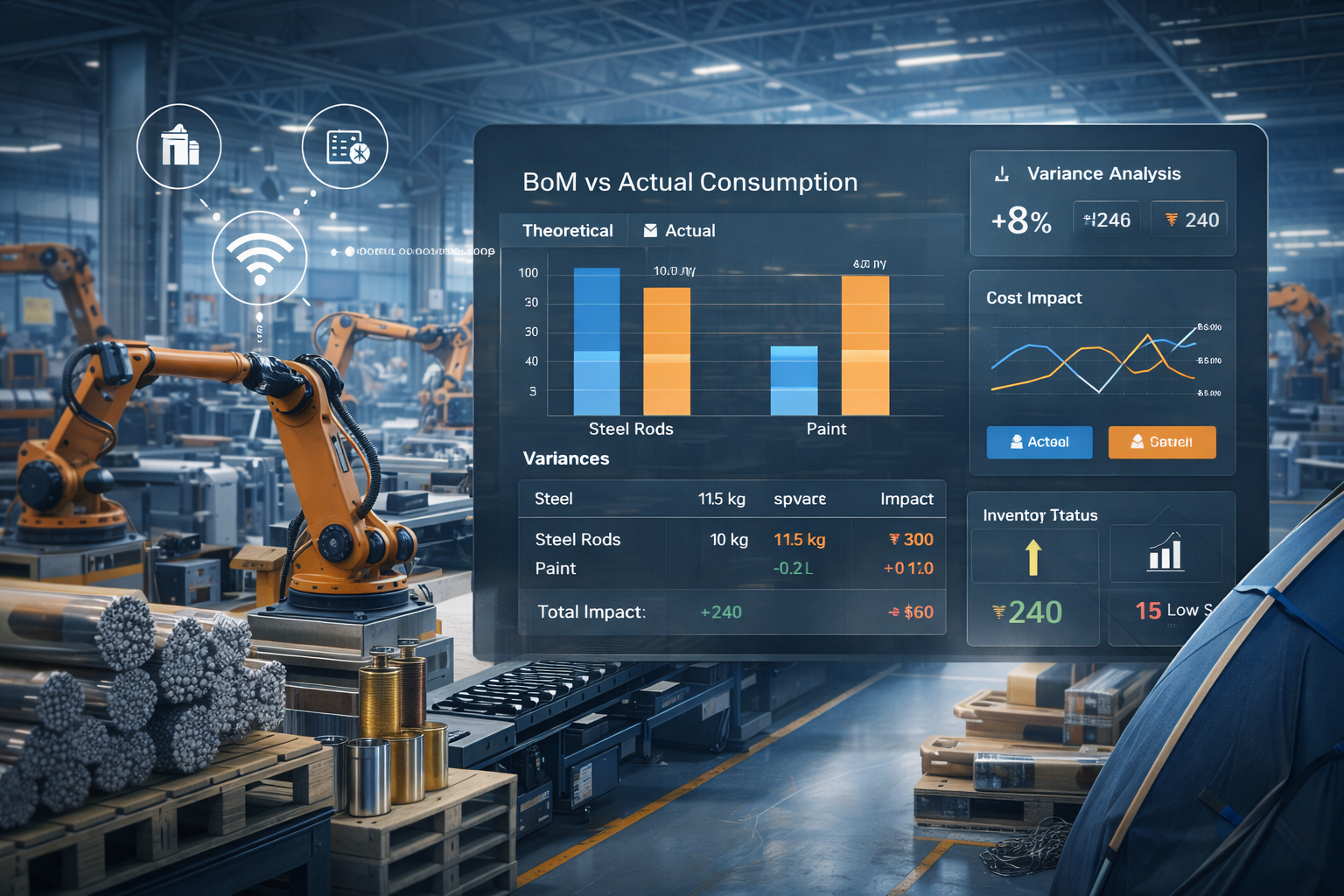 odoo BOM vs Actual cost