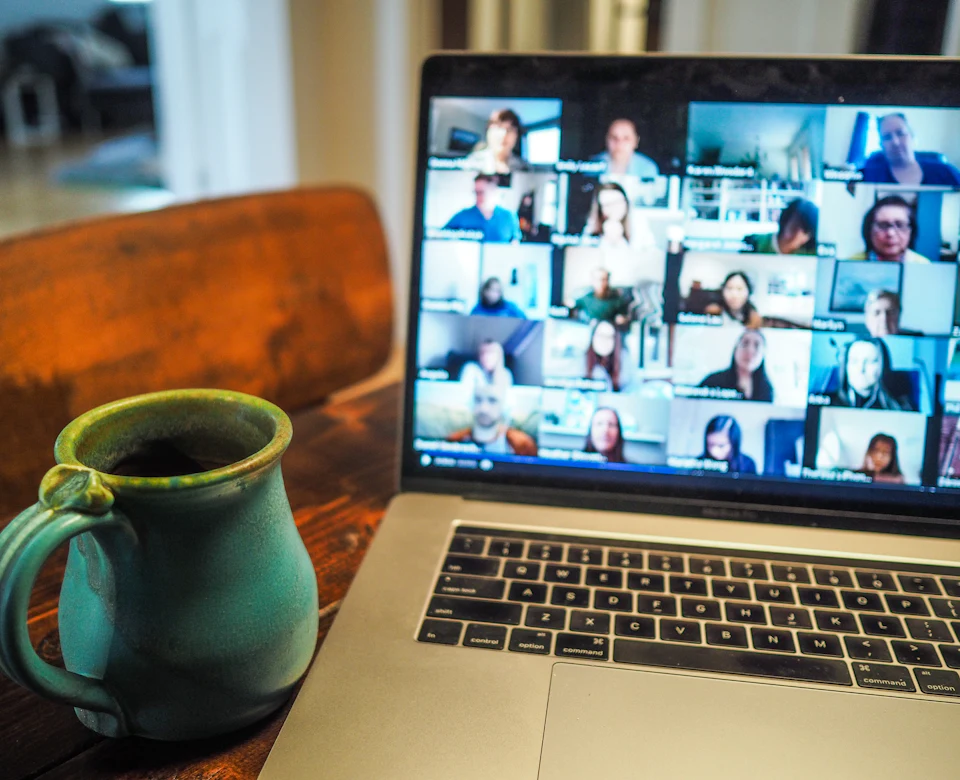 Virtual classroom session on a laptop